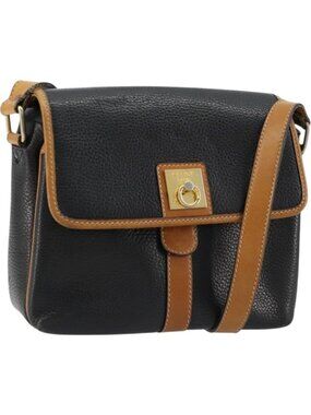 CELINE Shoulder Bag Leather Black Gold